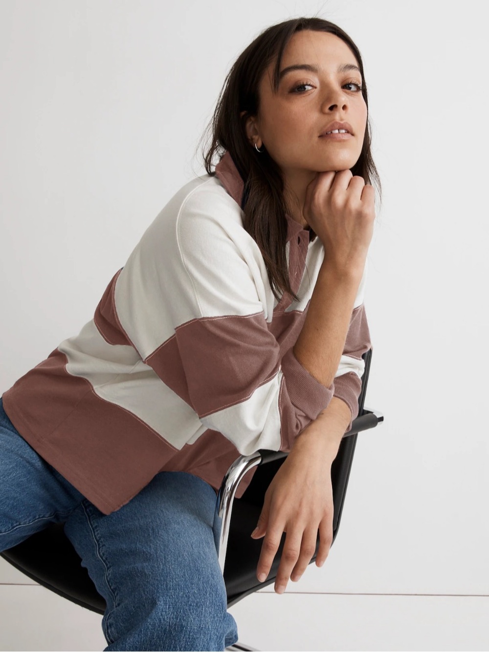 Madewell Striped Rugby Polo Shirt - Picture 2 of 11